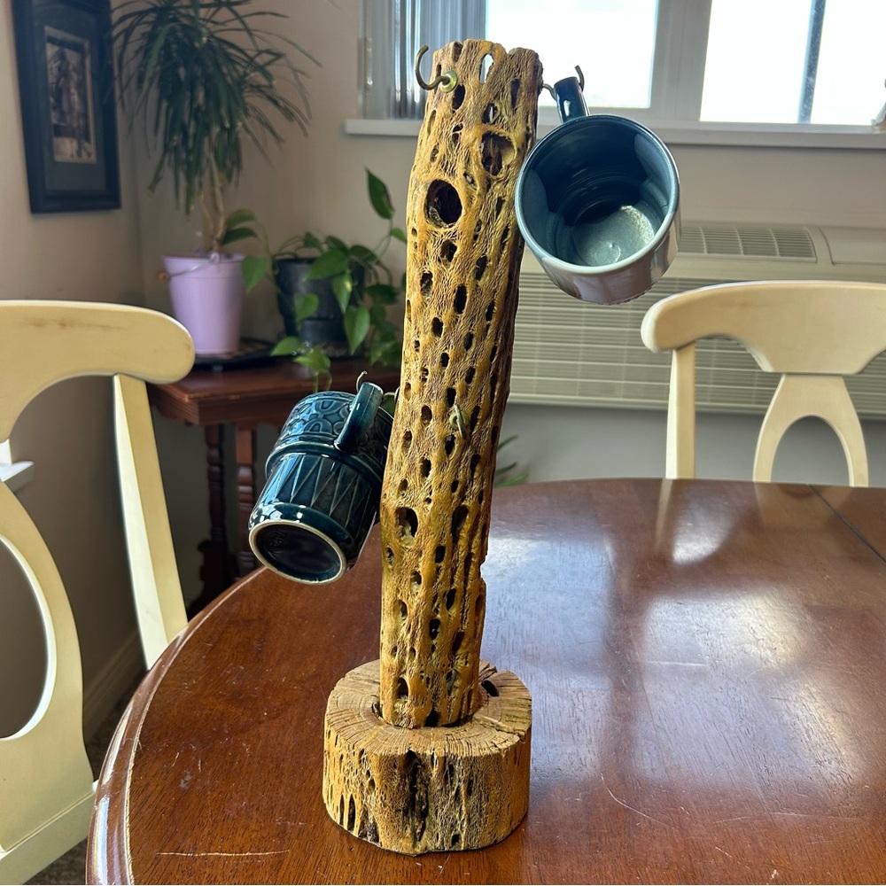 Cholla Wood Decorative Holder 6 Hooks EUC - Picture 2 of 6